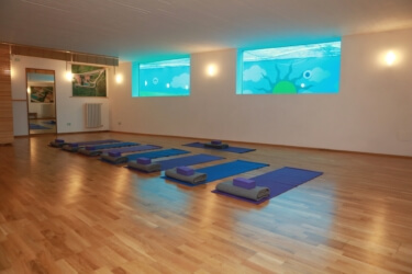 Indoor Yoga Room with views to the swimming pool